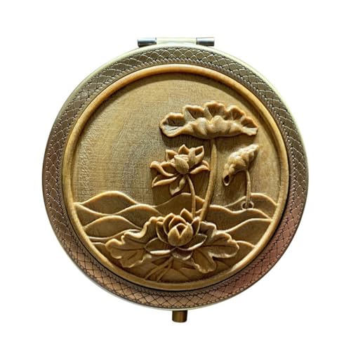 Mipcase 1pc Vanity Mirror Cosmetic Mirror Vintage Metal Make Pocket Vintage Compact Travel Makeup Compact Travel e Handbag Glass Clamshell Handheld