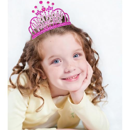 Birthday Princess Crown Tiara - Adjustable Rhinestone Headpiece