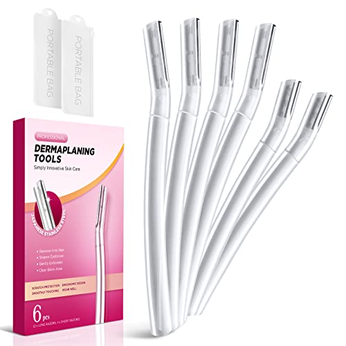 6 Count Dermaplaning Razors for Women - Exfoliation & Hair Removal