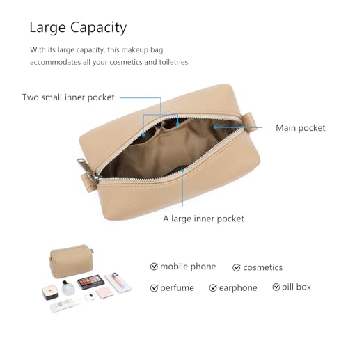 YONBEN PU Leather Travel Makeup Organizer Bag - Spacious & Stylish