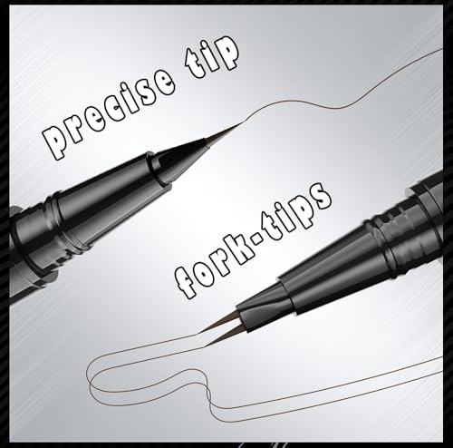 5-Shade Microblading Eyebrow Pen - Dual Tip Brow Marker with Spoolie