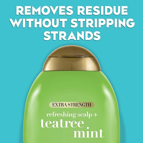OGX Extra Strength Refreshing Scalp + Teatree Mint Conditioner, Invigorating Conditioner with Tea Tree & Peppermint Oil & Witch Hazel, Paraben-Free, Sulfate-Free Surfactants, 13 fl oz