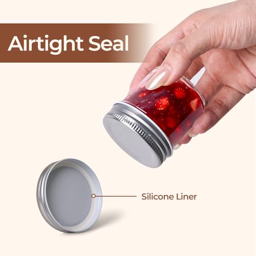 ComSaf 2 oz Mini Mason Jars, 48 Pack with Lids