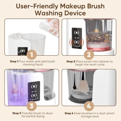 Electric Makeup Brush Cleaner with Auto Dryer - USB Portable