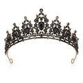 Black Queen Crown Tiara for Women - Rhinestone Wedding & Prom Accessory