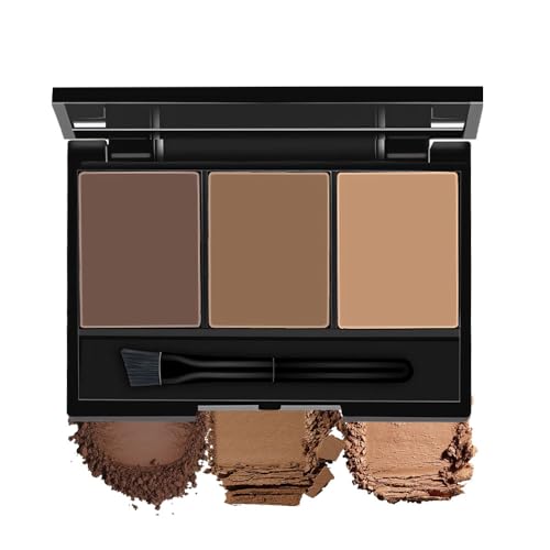 Eyebrow Powder Kit - 3 Shades Dark Brown with Brush