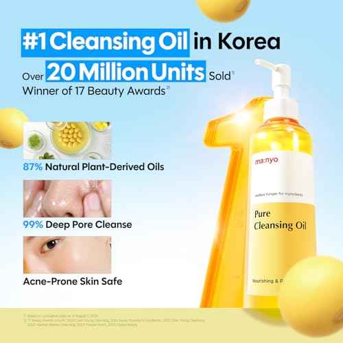 ma:nyo Pure Cleansing Oil, Natural Oil Cleanser for Face, Makeup Blackhead Remover, Korean Skin Care, 6.76 fl oz (200ml)