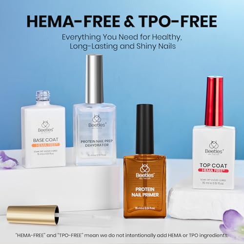 Beetles Gel Nail Dehydrator Primer Base Top Coat Set