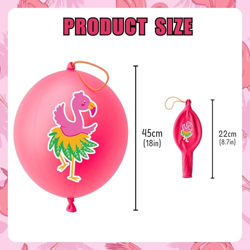72 PCS Funny Flamingo Party Favors ? 48 Pre-Cut Temporary Tattoos & 24 Punch Balloons Themed Birthday Party Decorations Supplies Favors Gifts Goodie Bag Fillers Classroom Rewards for Boys Girls