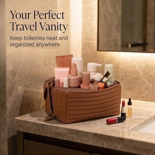 Large Foldable Makeup Bag with Compartments - Waterproof Travel Cosmetic Organizer