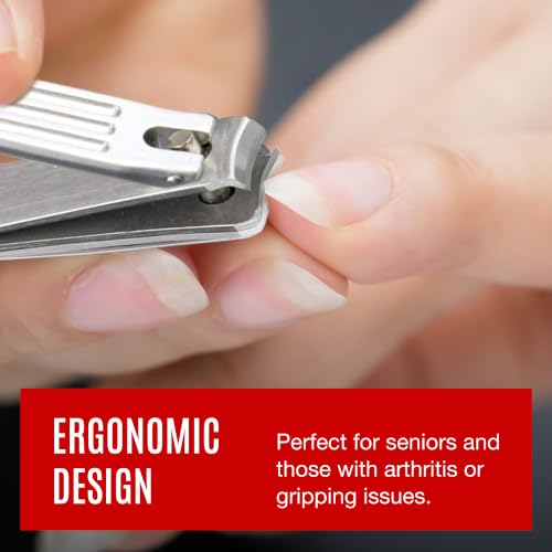 Professional Stainless Steel Nail Clippers for Fingernails & Toenails - Sharp, Ergonomic Design, Made in Japan