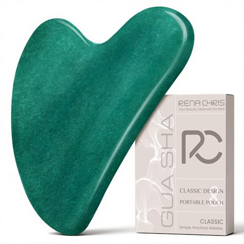 Green Jade Gua Sha Facial Tool for Jawline Sculpting & Puffiness Reduction - Rena Chris