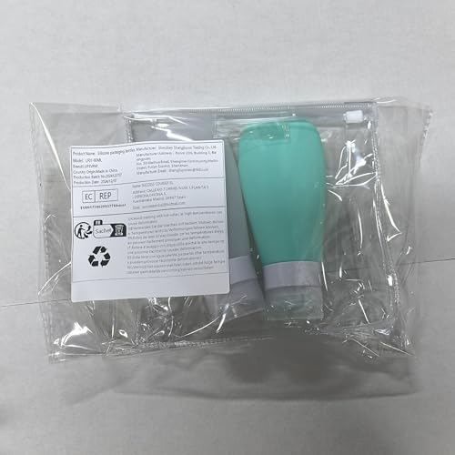 LUFEVRM 2-Pack 3oz Silicone Travel Bottles with Carry Bag