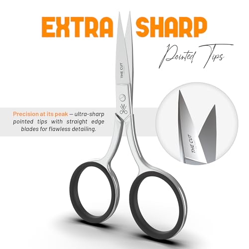 Precision Facial Hair Scissors – Stainless Steel Beard & Eyebrow Grooming
