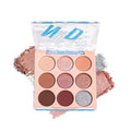 9-Color Nude Brown Eyeshadow Palette - Matte, Shimmer & Glitter
