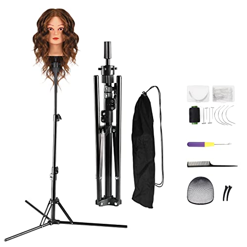 Neverland Beauty & Health 63 Inch Wig Stand Tripod,Metal Adjustable Mannequin Foldable Head Stand with Set for Cosmetology Hairdressing Training