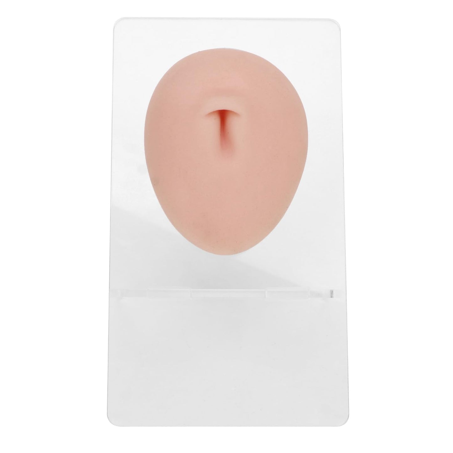 Soft Silicone Flexible Model Body Part, Silicone Nose Tongue Mouth Eye Navel Ear Model Fake Ear with 2 Base for Piercing Practice Acupuncture and Jewelry Display Teaching Tool (Medium Fleshcolor)