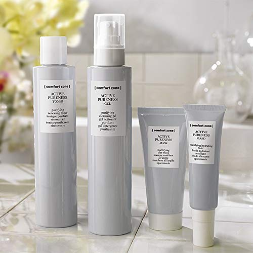 [ comfort zone ] Active Pureness Fluid, Mattifying Hydrating Moisturizer, Vitamin C, Oil-Free Face Lotion, Anti-Shine Primer for Oily Acne Prone Skin, Men & Women, Made in Italy, 1.01 Fl Oz