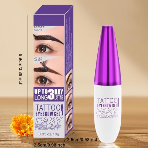 HULYHDP Peel-Off Eyebrow Gel - 2Pcs Waterproof Black Tint