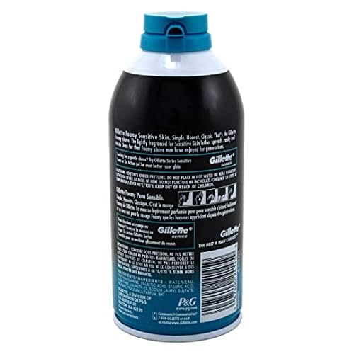 Gillette Foamy Shave Foam Sensitive 11 Ounce (325ml) (2 Pack)