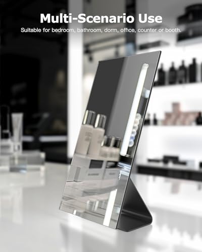NEZZOE Rectangular Free-Standing Makeup Mirror - 12x7 Inch, Adjustable Tilt