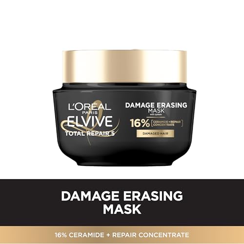 L'Oreal Paris Hair Care Elvive Total Repair 5 Damage Erasing Balm, Conditioning Hair Mask for Damaged Hair, with Almond and Protein, 8.5 fl; oz, (Pack of 2)
