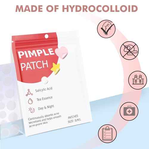 Pimple Patches for Face 316pcs,Hydrocolloid Acne Patches Star,Zit Patches,Pimple Popper Tool Kit,Facial Skin Care Products Containing Salicylic Acid,Tea Tree Oil and Calendula Oil