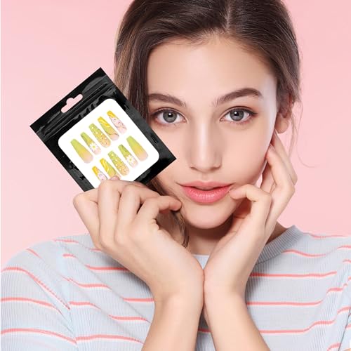 100PCS Holographic Press on Nail Packaging Bags with Cardboard