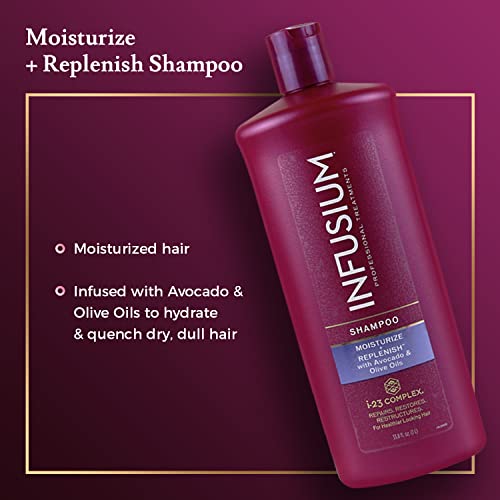 Infusium Moisturize and Replenish Professional Shampoo - 33.8oz - Avocado and Olive Oil (Pack of 2)