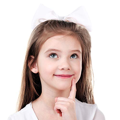 Jumbo Cheerleading Hair Bows 8 Inch White (2-Pack)