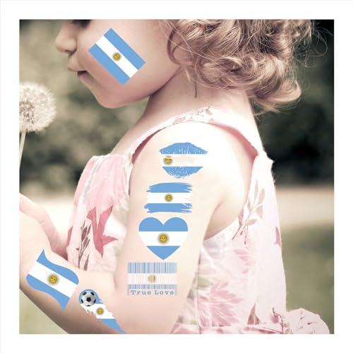 Argentina Flag Temporary Tattoos – 40 Pack for Fans