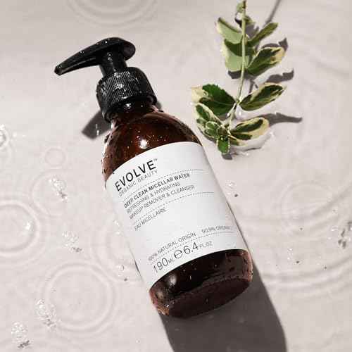 Evolve Organic Beauty - Deep Clean Micellar Water | Refresh, Hydrate, Soothe | Moringa Peptide, Hyaluronic Acid | Small-Batch, Vegan Clean Beauty (6.4 fl oz | 190 mL) Package May Vary