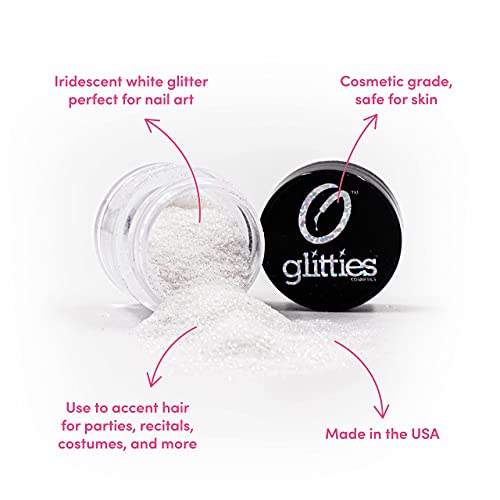 GLITTIES - Diamond Dust - Nail Art Iridescent Fine (.008") Glitter Powder - for Gel Nail Polish, Gel and Acrylic Nail Powder - (10 Gram Jar)