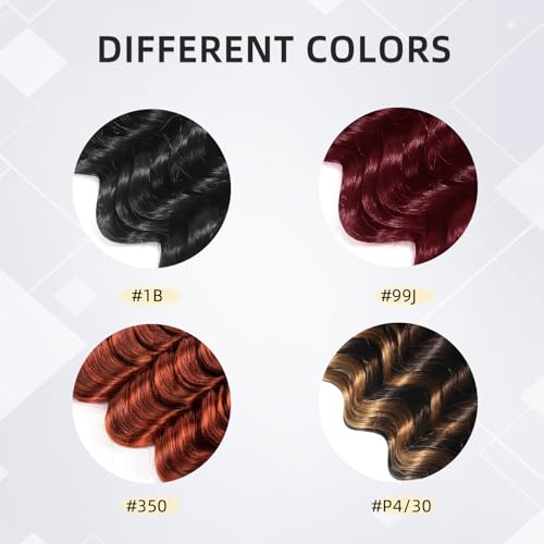 Freemiss 100g 16 Inch Deep Wave Human Braiding Hair - 2 Bundles