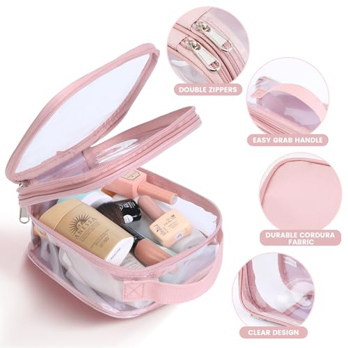 BORMELUN TSA Approved Clear Travel Toiletry Bag - Small See-Through PVC Organizer
