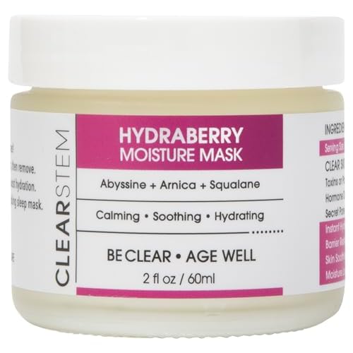 CLEARSTEM HYDRABERRY Hydrating Face Mask for Women - Night Mask for Sleeping for Women with Ceramides, Arnica & Magnesium PCA - Overnight Mask for Evening Hydration to Nourish & Protect Skin Barrier