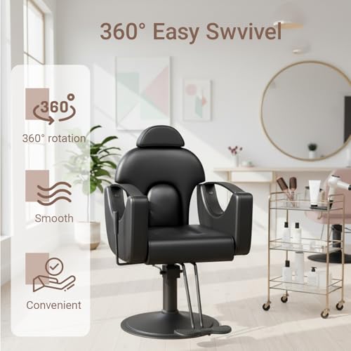 Professional Hydraulic Barber Chair with Reclining Back
