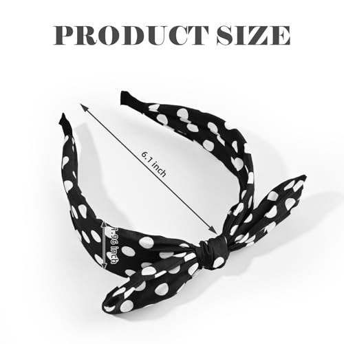 Polka Dot Bow Headband for Women - Retro Style Hair Accessory