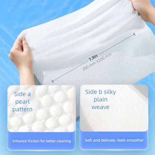 Disposable face towel,MIXUISEE thick and soft face towels,100% cotton face towels,super thick 130%. Suitable for makeup removal and cleansing, and applicable to sensitive skin. (100 pieces)
