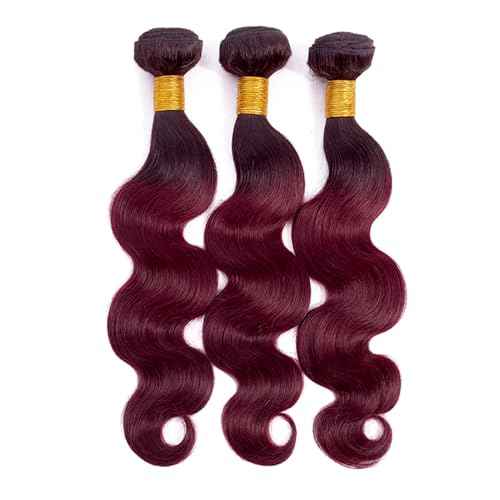 Burgundy Bundles Human Hair Ombre Body Wave Bundles 14 16 18 inch Brazilian Virgin Remy Hair Extensions Douboe Weft 1B99j Body Wave Bundles Human Hair Weave