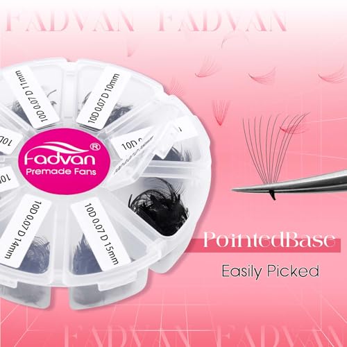 FADVAN 8D Premade Fan Eyelash Extensions 500pc 0.07mm