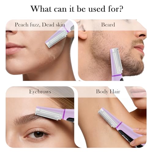 Sonic Dermaplane Razor for Women with LED Light - 3 Speed Facial Exfoliator & Eyebrow Trimmer