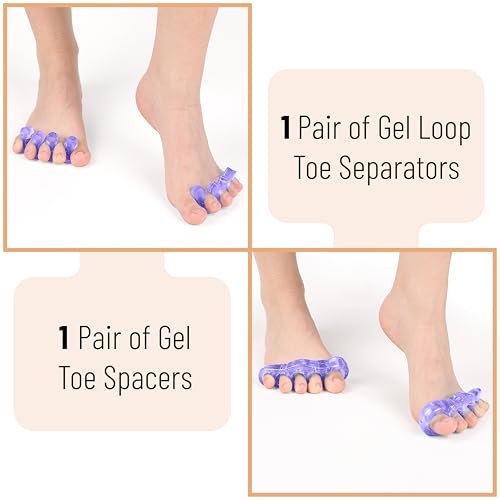 Dr. JK ToePal Gel Toe Separator Set – 2 Pairs for Bunion & Hammertoe Relief