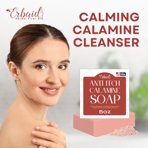 Calamine Soap Bar ? All Natural Instant Itch Relief ? Calming Calamine Soap for Itchy Skin, Insect Bite, Eczema, Poison Ivy Rash, Chicken Pox ? Pure Anti-Itch Body Wash Made in USA ? Large 5oz Bar