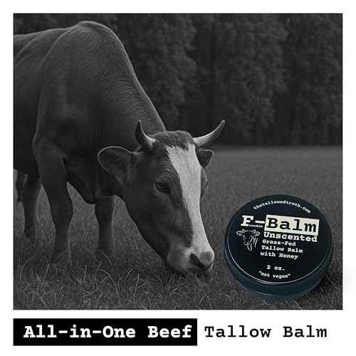 The Tallowed Truth F-Balm Tallow ? Grass-fed, Grass-finished Tallow ? 5 Ingredients Only ? Canadian-made All Purpose Tallow Balm ? Made in Canada ? Tallow for Face & Body (2 oz (1-Pack), Unscented)