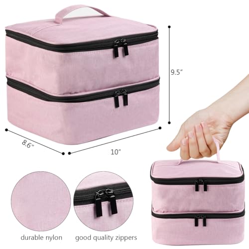 Nail Polish Organizer Case - Holds 30 Bottles & Lamp Dryer