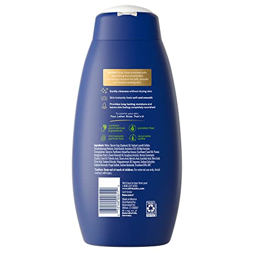 NIVEA Nourishing Care Body Wash with Serum, Pack of 3, 20 Fl Oz