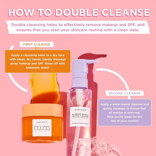 Glow Recipe Papaya Enzyme Cleansing Balm 3.38 oz – Gentle Oil‑to‑Milk Facial Cleanser