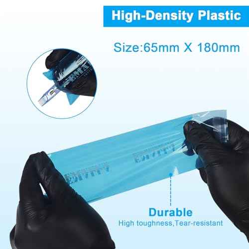 Emalla Large Tattoo Machine Covers, 200Pcs Sealable Tattoo Pen Sleeves Pink Machine Bags 2.5" x 7.1" Pen Covers Upgrader Material Disposable Pen Bags for Tattoo Supplies