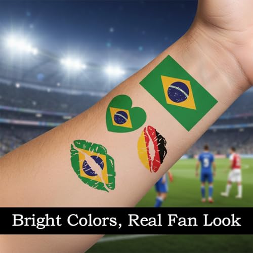 48 Pack Soccer Temporary Tattoos - World Cup Party Supplies